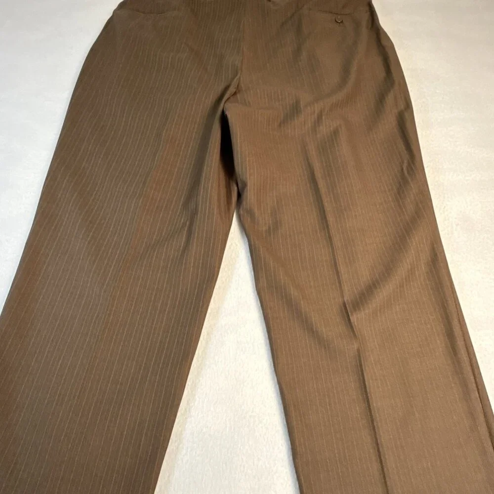 Luca Rossi Italia Mens Brown Pinstripe Suit Dress Pants‎ 42W x 29L